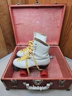 Vintage Riedell Chicago Custom GM II City Roller Skates White Women's w Case 5L