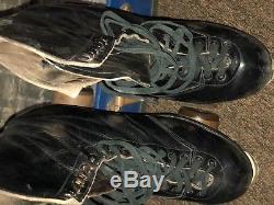 Vintage Riedell Chicago Custom Roller Skates Black Leather Boots Mens size 7