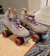 Vintage Riedell Chicago Suede Leather Roller SkatesSize 7 B Kryptos wheels skate