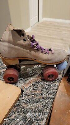 Vintage Riedell Chicago Suede Leather Roller SkatesSize 7 B Kryptos wheels skate