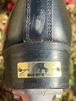 Vintage Riedell Chicago Sure-Grip Black Leather Roller Skates Sz. 7.5