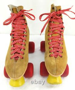 Vintage Riedell Chicago Tan Suede Leather Roller Skates 130L Women's size 6