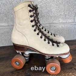 Vintage Riedell Chicago Tan Suede Leather Roller Skates 130R Size 5