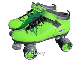 Vintage Riedell Dart Quad Roller Speed Skates Green Mens Size 10 Near Mint