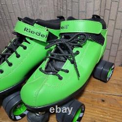 Vintage Riedell Dart Quad Roller Speed Skates Green Mens Size 10 Near Mint