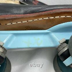Vintage Riedell Distressed Leather Speed Roller Skates sz 6 Vanguard Savage USA