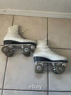 Vintage Riedell Douglass Synder's Super Deluxe White Roller Skates Size 6