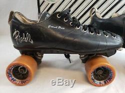 Vintage Riedell Grand Prix 195 Sz 9 USA Roller Skates Witch Doctor Hyper Wheels