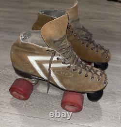 Vintage Riedell IFO Jogger Sure-Grip Tan Suede speed? Roller Skates Men size 9