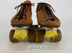 Vintage Riedell IFO Suede Roller Skates with Sure Grip Jogger Plates Mens 10
