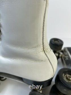 Vintage Riedell Mens 7.5 White Distressed Leather Roller Derby Skates
