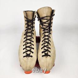 Vintage Riedell Mens Roller Skates Sure Grip Super X 10L Tan Leather Size 14