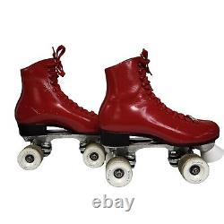 Vintage Riedell Pacer Roller Skates RED w Case Women's Size 6.5 READ