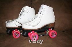 Vintage Riedell RADAR zen Womens/Girls White Roller Skates Size 7 with extras