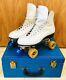 Vintage Riedell Red Wing 220 Women's 9 White Roller Skates Sure Grip Powell