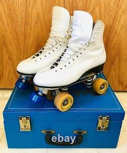 Vintage Riedell Red Wing 220 Women's 9 White Roller Skates Sure Grip Powell