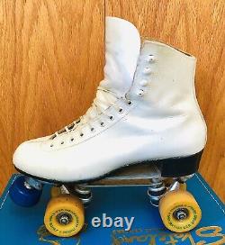 Vintage Riedell Red Wing 220 Women's 9 White Roller Skates Sure Grip Powell