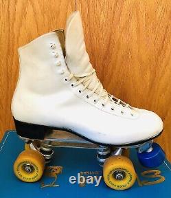 Vintage Riedell Red Wing 220 Women's 9 White Roller Skates Sure Grip Powell