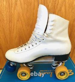 Vintage Riedell Red Wing 220 Women's 9 White Roller Skates Sure Grip Powell