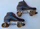 Vintage Riedell Red Wing Black Leather Roller Skates 1980's Sure Grip XK-4