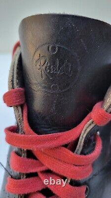 Vintage Riedell Red Wing Black Leather Roller Skates 1980's Sure Grip XK-4