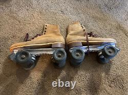 Vintage Riedell Red Wing Jogger Suede Leather Lace Up Roller Skates Sz 8