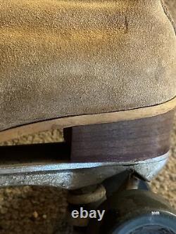 Vintage Riedell Red Wing Jogger Suede Leather Lace Up Roller Skates Sz 8