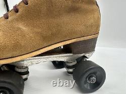 Vintage Riedell Red Wing Jogger Suede Leather Lace Up Roller Skates Sz 9