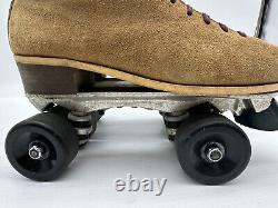 Vintage Riedell Red Wing Jogger Suede Leather Lace Up Roller Skates Sz 9
