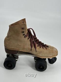 Vintage Riedell Red Wing Jogger Suede Leather Lace Up Roller Skates Women's Sz 9