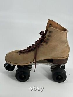 Vintage Riedell Red Wing Jogger Suede Leather Lace Up Roller Skates Women's Sz 9
