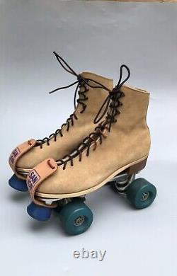 Vintage Riedell Red Wing Jogger Suede Rolller Skates Men 8 Women 9