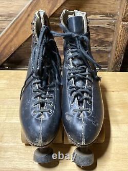 Vintage Riedell Red Wing Minn Leather Roller Skates Size 11 Powell Bones