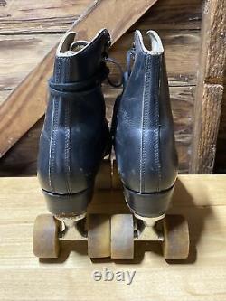 Vintage Riedell Red Wing Minn Leather Roller Skates Size 11 Powell Bones
