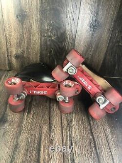 Vintage Riedell Red Wing Roller Skates Black Size 8 Sunlite Trucks Bonzi Wheels