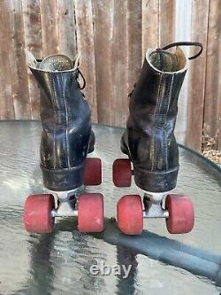 Vintage Riedell Red Wing Roller Skates Mens Size 10 Sure Grip Black