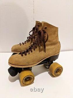 Vintage Riedell Red Wing Roller Skates Suede Women Sz 7 Vision City Flyer Wheels
