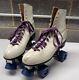 Vintage Riedell Red Wing Roller Skates Sz 10 Pacer Crown Skate Plate White Blue