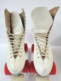Vintage Riedell Red Wing Roller Skates Sz 5 Chicago Custom Skate White Leather