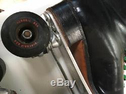 Vintage Riedell Red Wing Sure Grip Century Size 10 Black Leather Roller Skates