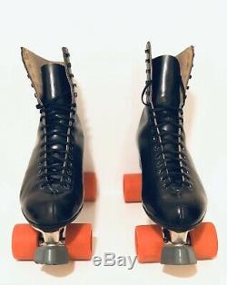 Vintage Riedell Red Wing Sure Grip Century Size 12 Black Leather Roller Skates