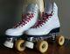 Vintage Riedell Red Wings Roller Skates With POWELL BONES Wheels! Mens Size 8 USA