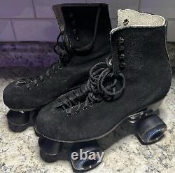 Vintage Riedell Roller Skates 135 Size 7 Black Suede Kryptonics K7 RARE EUC