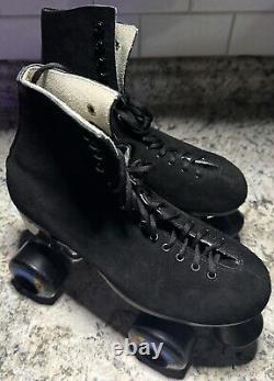 Vintage Riedell Roller Skates 135 Size 7 Black Suede Kryptonics K7 RARE EUC