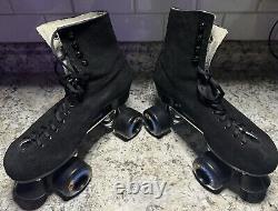 Vintage Riedell Roller Skates 135 Size 7 Black Suede Kryptonics K7 RARE EUC