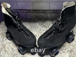 Vintage Riedell Roller Skates 135 Size 7 Black Suede Kryptonics K7 RARE EUC