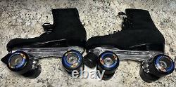 Vintage Riedell Roller Skates 135 Size 7 Black Suede Kryptonics K7 RARE EUC