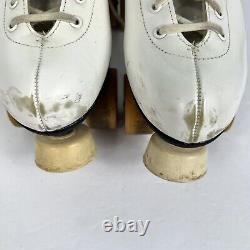 Vintage Riedell Roller Skates 220 Red Wing Sure Grip Century Plates White 9.5