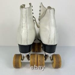 Vintage Riedell Roller Skates 220 Red Wing Sure Grip Century Plates White 9.5