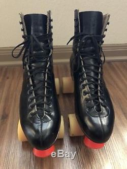 Vintage Riedell Roller Skates Leather Red Wing Sure Grip Bones Mens Size 11
